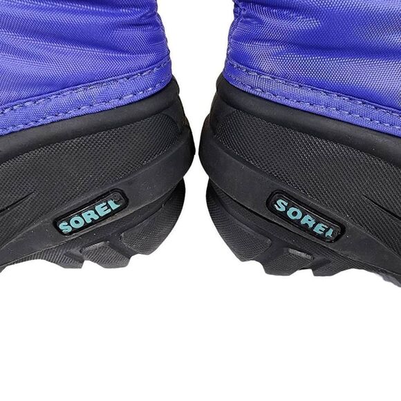 Sorel- Kids Unisex Purple and Blue Fleece Lined Snow Boots, Size 5 - Picture 8 of 10